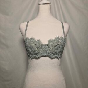 Victoria Secret Dream Angels Mossy Seashell Green Wired Push Up Bralette 34B
